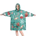 thumbnail image 1 of Wearable Oversized Blanket,Green Christmas Baking Pattern Wearable Blanket Hoodie for Adults,Cozy Hooded Blankets with Super Pockets,Super Warm Fuzzy Pullover for Women & Men, 1 of 6