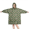 thumbnail image 1 of Wearable Oversized Blanket,Green Christmas Gingerbread and Tree Pattern Wearable Blanket Hoodie for Adults,Cozy Hooded Blankets with Super Pockets,Super Warm Fuzzy Pullover for Women & Men, 1 of 6