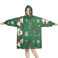 thumbnail image 1 of Wearable Oversized Blanket,Green Christmas Pattern Wearable Blanket Hoodie for Adults,Cozy Hooded Blankets with Super Pockets,Super Warm Fuzzy Pullover for Women & Men, 1 of 6