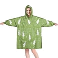 thumbnail image 1 of Wearable Oversized Blanket,Green Christmas Tree Pattern Wearable Blanket Hoodie for Adults,Cozy Hooded Blankets with Super Pockets,Super Warm Fuzzy Pullover for Women & Men, 1 of 6
