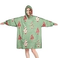 thumbnail image 1 of Wearable Oversized Blanket,Green Christmas Tree Pattern Wearable Blanket Hoodie for Adults,Cozy Hooded Blankets with Super Pockets,Super Warm Fuzzy Pullover for Women & Men, 1 of 6