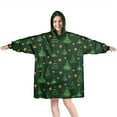 thumbnail image 1 of Wearable Oversized Blanket,Green Christmas Tree and Star Pattern Wearable Blanket Hoodie for Adults,Cozy Hooded Blankets with Super Pockets,Super Warm Fuzzy Pullover for Women & Men, 1 of 6