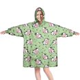 thumbnail image 1 of Wearable Oversized Blanket,Green Cow Dot Pattern Wearable Blanket Hoodie for Adults,Cozy Hooded Blankets with Super Pockets,Super Warm Fuzzy Pullover for Women & Men, 1 of 6