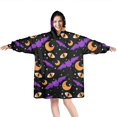 thumbnail image 1 of Wearable Oversized Blanket,Halloween Bat Moon Eye Pattern Wearable Blanket Hoodie for Adults,Cozy Hooded Blankets with Super Pockets,Super Warm Fuzzy Pullover for Women & Men, 1 of 6
