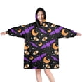 thumbnail image 1 of Wearable Oversized Blanket,Halloween Bats Moons and Eyes Wearable Blanket Hoodie for Adults,Cozy Hooded Blankets with Super Pockets,Super Warm Fuzzy Pullover for Women & Men, 1 of 6