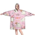 thumbnail image 1 of Wearable Oversized Blanket,Halloween Cute Ghosts with Boo Wearable Blanket Hoodie for Adults,Cozy Hooded Blankets with Super Pockets,Super Warm Fuzzy Pullover for Women & Men, 1 of 6