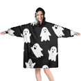thumbnail image 1 of Wearable Oversized Blanket,Halloween Cute Ghosts Pattern Wearable Blanket Hoodie for Adults,Cozy Hooded Blankets with Super Pockets,Super Warm Fuzzy Pullover for Women & Men, 1 of 6