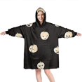 thumbnail image 1 of Wearable Oversized Blanket,Halloween Cute Pumpkins Pattern Wearable Blanket Hoodie for Adults,Cozy Hooded Blankets with Super Pockets,Super Warm Fuzzy Pullover for Women & Men, 1 of 6