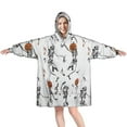 thumbnail image 1 of Wearable Oversized Blanket,Halloween Dancing Skeletons and Pumpkins Wearable Blanket Hoodie for Adults,Cozy Hooded Blankets with Super Pockets,Super Warm Fuzzy Pullover for Women & Men, 1 of 6