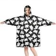 thumbnail image 1 of Wearable Oversized Blanket,Halloween Ghost Army Pattern Wearable Blanket Hoodie for Adults,Cozy Hooded Blankets with Super Pockets,Super Warm Fuzzy Pullover for Women & Men, 1 of 6