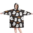 thumbnail image 1 of Wearable Oversized Blanket,Halloween Ghost Bat Pattern Wearable Blanket Hoodie for Adults,Cozy Hooded Blankets with Super Pockets,Super Warm Fuzzy Pullover for Women & Men, 1 of 6