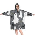 thumbnail image 1 of Wearable Oversized Blanket,Halloween Ghost Eyes Pattern Wearable Blanket Hoodie for Adults,Cozy Hooded Blankets with Super Pockets,Super Warm Fuzzy Pullover for Women & Men, 1 of 6