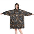 thumbnail image 1 of Wearable Oversized Blanket,Halloween Ghosts and Spider Webs Wearable Blanket Hoodie for Adults,Cozy Hooded Blankets with Super Pockets,Super Warm Fuzzy Pullover for Women & Men, 1 of 6