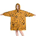 thumbnail image 1 of Wearable Oversized Blanket,Halloween Pumpkin Pattern Wearable Blanket Hoodie for Adults,Cozy Hooded Blankets with Super Pockets,Super Warm Fuzzy Pullover for Women & Men, 1 of 6