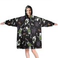 thumbnail image 1 of Wearable Oversized Blanket,Halloween Skeleton Ghost Pattern Wearable Blanket Hoodie for Adults,Cozy Hooded Blankets with Super Pockets,Super Warm Fuzzy Pullover for Women & Men, 1 of 6