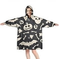 thumbnail image 1 of Wearable Oversized Blanket,Halloween Spooky Elements Wearable Blanket Hoodie for Adults,Cozy Hooded Blankets with Super Pockets,Super Warm Fuzzy Pullover for Women & Men, 1 of 6