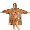 thumbnail image 1 of Wearable Oversized Blanket,Halloween Witch Cats Pattern Wearable Blanket Hoodie for Adults,Cozy Hooded Blankets with Super Pockets,Super Warm Fuzzy Pullover for Women & Men, 1 of 6