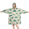 thumbnail image 1 of Wearable Oversized Blanket,LightBeige Cartoon Dinosaurs Silhouettes Pattern Wearable Blanket Hoodie for Adults,Cozy Hooded Blankets with Super Pockets,Super Warm Fuzzy Pullover for Women & Men, 1 of 6