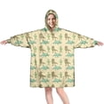 thumbnail image 1 of Wearable Oversized Blanket,LightYellow Cartoon Dinosaurs Small Dinosaurs Pattern Wearable Blanket Hoodie for Adults,Cozy Hooded Blankets with Super Pockets,Super Warm Fuzzy Pullover for Women & Men, 1 of 6