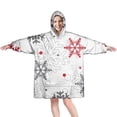 thumbnail image 1 of Wearable Oversized Blanket,Multicolor Christmas Snowflake Pattern Wearable Blanket Hoodie for Adults,Cozy Hooded Blankets with Super Pockets,Super Warm Fuzzy Pullover for Women & Men, 1 of 6