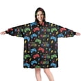 thumbnail image 1 of Wearable Oversized Blanket,Multicolor Controllers Games Icons Black Pattern Wearable Blanket Hoodie for Adults,Cozy Hooded Blankets with Super Pockets,Super Warm Fuzzy Pullover for Women & Men, 1 of 6