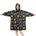 thumbnail image 1 of Wearable Oversized Blanket,Multicolor Controllers Games Icons Black Pattern Wearable Blanket Hoodie for Adults,Cozy Hooded Blankets with Super Pockets,Super Warm Fuzzy Pullover for Women & Men, 1 of 6
