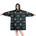 thumbnail image 1 of Wearable Oversized Blanket,Multicolor Controllers Games Icons Black Pattern Wearable Blanket Hoodie for Adults,Cozy Hooded Blankets with Super Pockets,Super Warm Fuzzy Pullover for Women & Men, 1 of 6