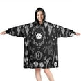 thumbnail image 1 of Wearable Oversized Blanket,Occult Halloween Pattern Wearable Blanket Hoodie for Adults,Cozy Hooded Blankets with Super Pockets,Super Warm Fuzzy Pullover for Women & Men, 1 of 6