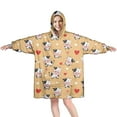 thumbnail image 1 of Wearable Oversized Blanket,Orange Cow Heart Pattern Wearable Blanket Hoodie for Adults,Cozy Hooded Blankets with Super Pockets,Super Warm Fuzzy Pullover for Women & Men, 1 of 6