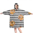 thumbnail image 1 of Wearable Oversized Blanket,Paw Print Sonstripes Wearable Blanket Hoodie for Adults,Cozy Hooded Blankets with Super Pockets,Super Warm Fuzzy Pullover for Women & Men, 1 of 6