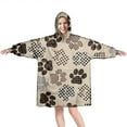 thumbnail image 1 of Wearable Oversized Blanket,Paw Print Wearable Blanket Hoodie for Adults,Cozy Hooded Blankets with Super Pockets,Super Warm Fuzzy Pullover for Women & Men, 1 of 6