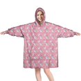 thumbnail image 1 of Wearable Oversized Blanket,Pink Cartoon Unicorn Pattern Wearable Blanket Hoodie for Adults,Cozy Hooded Blankets with Super Pockets,Super Warm Fuzzy Pullover for Women & Men, 1 of 6
