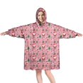 thumbnail image 1 of Wearable Oversized Blanket,Pink Christmas Santa and Tree Pattern Wearable Blanket Hoodie for Adults,Cozy Hooded Blankets with Super Pockets,Super Warm Fuzzy Pullover for Women & Men, 1 of 6