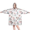 thumbnail image 1 of Wearable Oversized Blanket,Pink Cow Milk Pattern Wearable Blanket Hoodie for Adults,Cozy Hooded Blankets with Super Pockets,Super Warm Fuzzy Pullover for Women & Men, 1 of 6