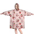 thumbnail image 1 of Wearable Oversized Blanket,Pink Cow Strawberry Pattern Wearable Blanket Hoodie for Adults,Cozy Hooded Blankets with Super Pockets,Super Warm Fuzzy Pullover for Women & Men, 1 of 6