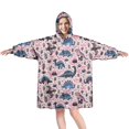 thumbnail image 1 of Wearable Oversized Blanket,Pink Dinosaurs Plants Pattern Wearable Blanket Hoodie for Adults,Cozy Hooded Blankets with Super Pockets,Super Warm Fuzzy Pullover for Women & Men, 1 of 6