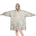 thumbnail image 1 of Wearable Oversized Blanket,Pink Floral Pattern Wearable Blanket Hoodie for Adults,Cozy Hooded Blankets with Super Pockets,Super Warm Fuzzy Pullover for Women & Men, 1 of 6