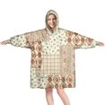 thumbnail image 1 of Wearable Oversized Blanket,Pioneer Flower Floral Print Pattern Wearable Blanket Hoodie for Adults,Cozy Hooded Blankets with Super Pockets,Super Warm Fuzzy Pullover for Women & Men, 1 of 6