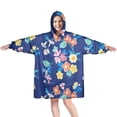 thumbnail image 1 of Wearable Oversized Blanket,Pioneer Flower Floral Print Pattern Wearable Blanket Hoodie for Adults,Cozy Hooded Blankets with Super Pockets,Super Warm Fuzzy Pullover for Women & Men, 1 of 6