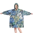 thumbnail image 1 of Wearable Oversized Blanket,Pioneer Flower Floral Print Pattern Wearable Blanket Hoodie for Adults,Cozy Hooded Blankets with Super Pockets,Super Warm Fuzzy Pullover for Women & Men, 1 of 6