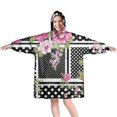 thumbnail image 1 of Wearable Oversized Blanket,Pioneer Flower Floral Print Pattern Wearable Blanket Hoodie for Adults,Cozy Hooded Blankets with Super Pockets,Super Warm Fuzzy Pullover for Women & Men, 1 of 6