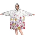thumbnail image 1 of Wearable Oversized Blanket,Pioneer Flower Floral Print Pattern Wearable Blanket Hoodie for Adults,Cozy Hooded Blankets with Super Pockets,Super Warm Fuzzy Pullover for Women & Men, 1 of 6