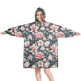 thumbnail image 1 of Wearable Oversized Blanket,Pioneer Flower Floral Print Pattern Wearable Blanket Hoodie for Adults,Cozy Hooded Blankets with Super Pockets,Super Warm Fuzzy Pullover for Women & Men, 1 of 6