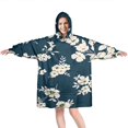 thumbnail image 1 of Wearable Oversized Blanket,Pioneer Flower Floral Print Pattern Wearable Blanket Hoodie for Adults,Cozy Hooded Blankets with Super Pockets,Super Warm Fuzzy Pullover for Women & Men, 1 of 6