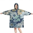 thumbnail image 1 of Wearable Oversized Blanket,Pioneer Flower Floral Print Pattern Wearable Blanket Hoodie for Adults,Cozy Hooded Blankets with Super Pockets,Super Warm Fuzzy Pullover for Women & Men, 1 of 6