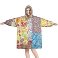 thumbnail image 1 of Wearable Oversized Blanket,Pioneer Flower Floral Print Pattern Wearable Blanket Hoodie for Adults,Cozy Hooded Blankets with Super Pockets,Super Warm Fuzzy Pullover for Women & Men, 1 of 6