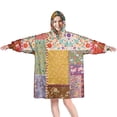 thumbnail image 1 of Wearable Oversized Blanket,Pioneer Flower Floral Print Pattern Wearable Blanket Hoodie for Adults,Cozy Hooded Blankets with Super Pockets,Super Warm Fuzzy Pullover for Women & Men, 1 of 6