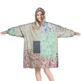 thumbnail image 1 of Wearable Oversized Blanket,Pioneer Flower Floral Print Pattern Wearable Blanket Hoodie for Adults,Cozy Hooded Blankets with Super Pockets,Super Warm Fuzzy Pullover for Women & Men, 1 of 6