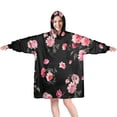 thumbnail image 1 of Wearable Oversized Blanket,Pioneer Flower Floral Print Pattern Wearable Blanket Hoodie for Adults,Cozy Hooded Blankets with Super Pockets,Super Warm Fuzzy Pullover for Women & Men, 1 of 6