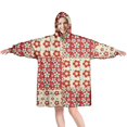 thumbnail image 1 of Wearable Oversized Blanket,Pioneer Flower Floral Print Pattern Wearable Blanket Hoodie for Adults,Cozy Hooded Blankets with Super Pockets,Super Warm Fuzzy Pullover for Women & Men, 1 of 6